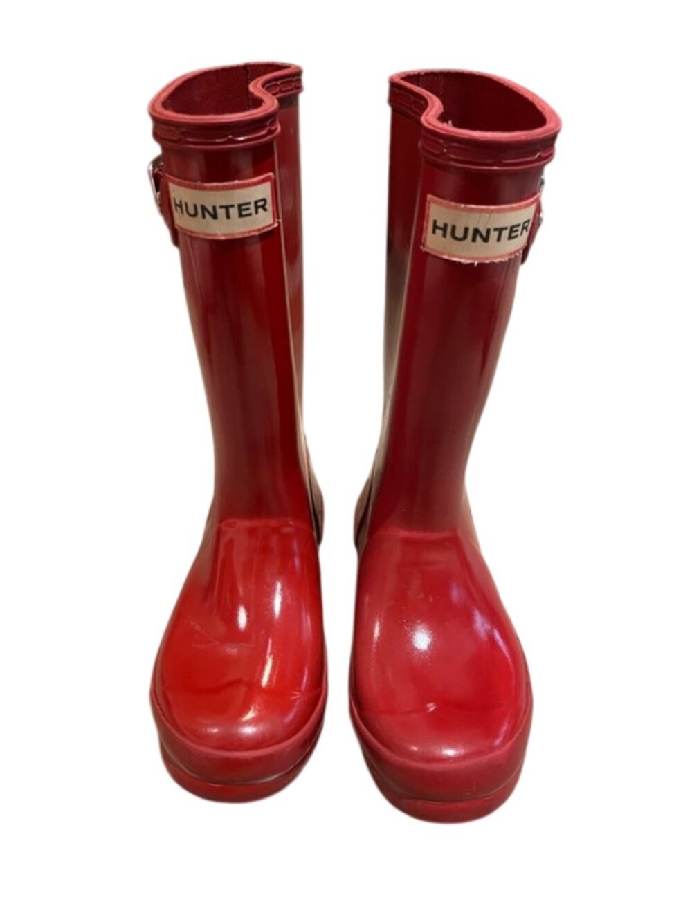 Hunter Original Kids Gloss Rain Boots Red Waterproof Wellies Size 12B 13G EU 29